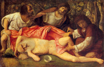 Drunkeness of Noah (ca. 1515) von Giovanni Bellini